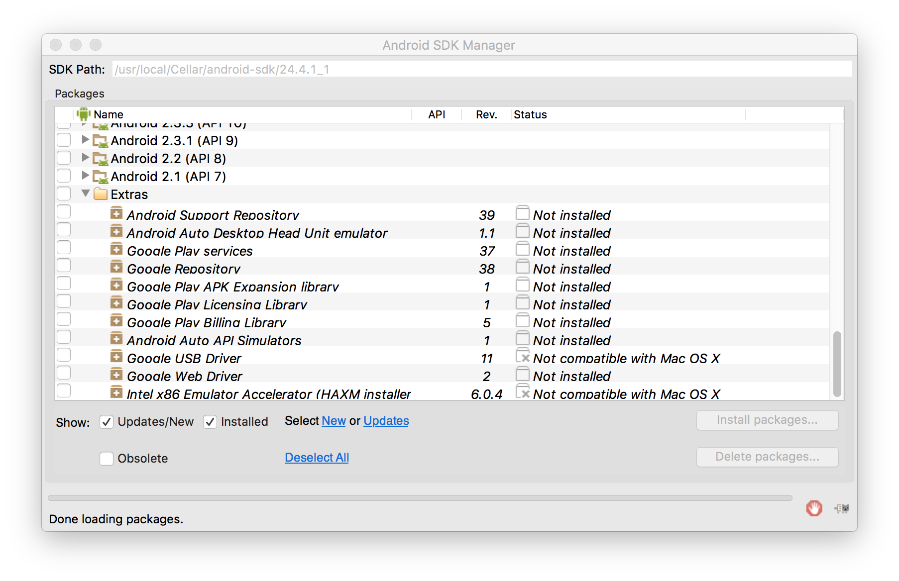 install emulator on mac os x